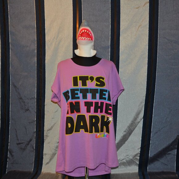 Torrid Doe Purple Lite Brite Better in the Dark Tee Shirt Size 2 Super Soft EUC - Picture 1 of 6